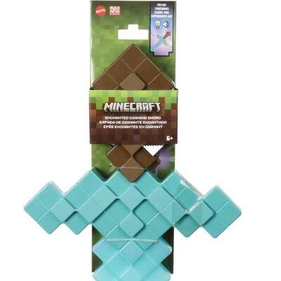 Mattel - Réf : HNM78 - Minecraft - Épée Enchantée En Diamant Deluxe - Jeu De Rôle - 6 Ans Et +