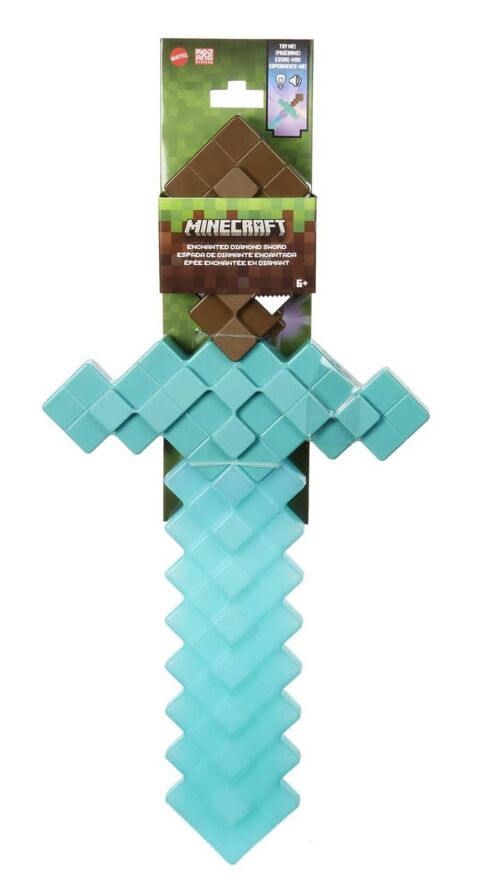 Mattel - Réf : HNM78 - Minecraft - Épée Enchantée En Diamant Deluxe - Jeu De Rôle - 6 Ans Et +