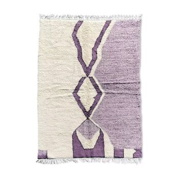 Tapis Marocain Berbere Beni Ouarain Violet en Laine 2