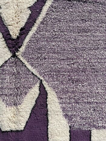 Tapis Marocain Berbere Beni Ouarain Violet en Laine 8