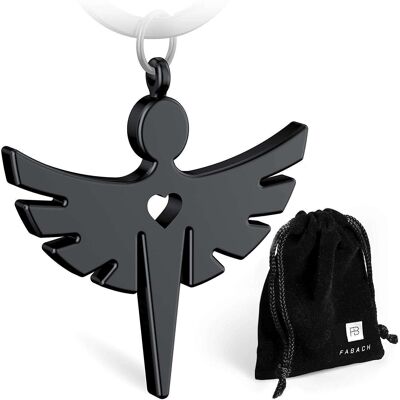 "Fabiel" guardian angel keychain with heart - angel lucky charm