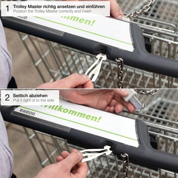 "Trolley Master" (noir) Le premier outil de suppression de caddies pour tous les caddies 6