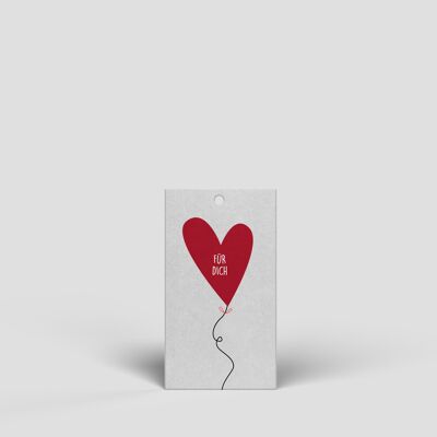 Etiqueta de regalo pequeña - corazón rojo - No. 160