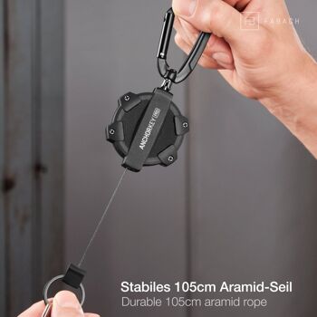 Porte-clés à enrouleur "Anchor Key PRO" yo-yo avec corde aramide extensible 3