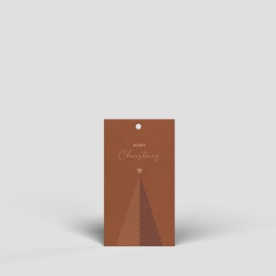 Petite étiquette cadeau - Abstrait rayures sapin de Noël - N° 150