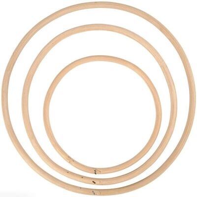 Bamboo circles - 15.3 to 25.5 cm - 3 pcs