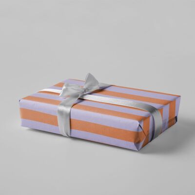 Papier cadeau - rayures violet/orange - No. 224