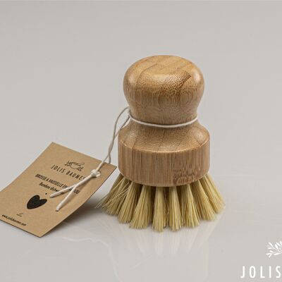 Cepillo de limpieza de bambú y sisal. Vegano.
