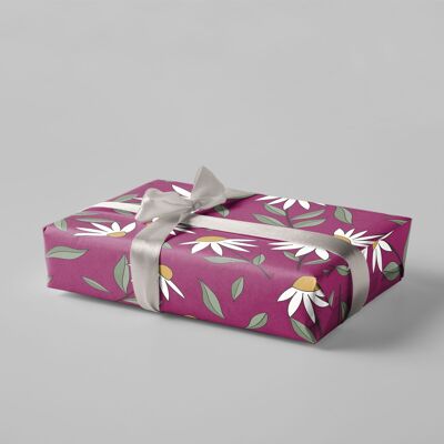 Geschenkpapier - Blumen - Magenta Hintergrund - Nr. 240