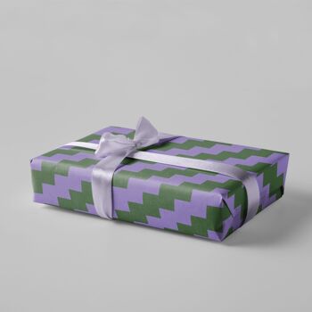 Papier cadeau - rayures - violet/vert - No. 242 1