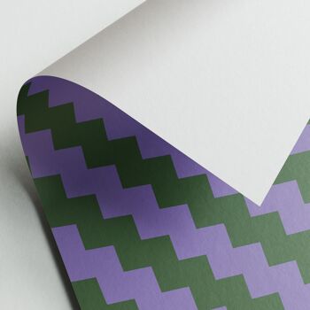 Papier cadeau - rayures - violet/vert - No. 242 2