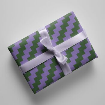 Papier cadeau - rayures - violet/vert - No. 242 3