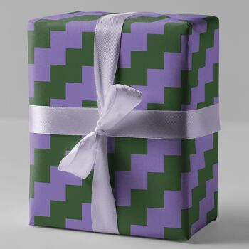 Papier cadeau - rayures - violet/vert - No. 242 4