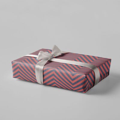 Papier cadeau - rayures - rouge/bleu - No. 241