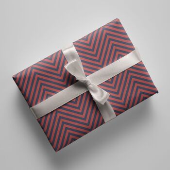 Papier cadeau - rayures - rouge/bleu - No. 241 3