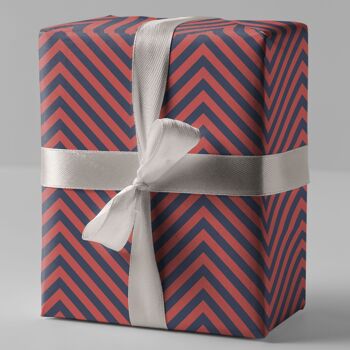 Papier cadeau - rayures - rouge/bleu - No. 241 4