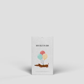 Petite étiquette cadeau - Ballons Teckel - N° 153 1