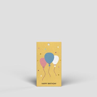 Etiqueta de regalo pequeña - tres globos - No. 157