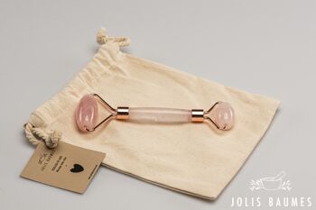 Rouleau gua sha de massage visage - rouleau de Quartz Rose – apaise et soulage - accessoire beauté 1