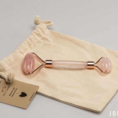 Rodillo de gua sha para masaje facial - Rodillo de cuarzo rosa - calma y alivia - accesorio de belleza