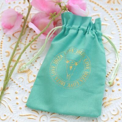 Gift bag linen turquoise