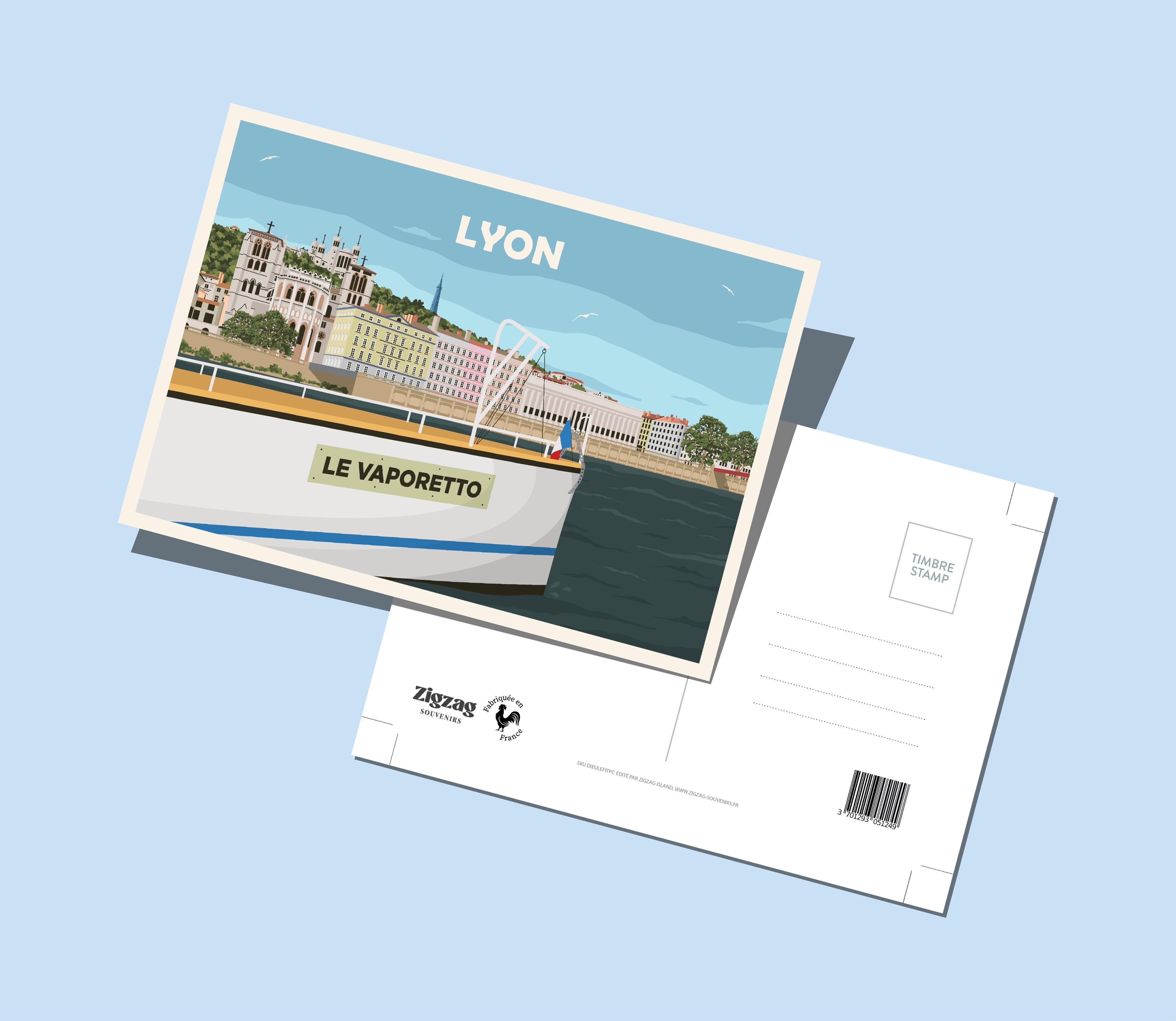 LYON LE VAPORETTO POSTCARD