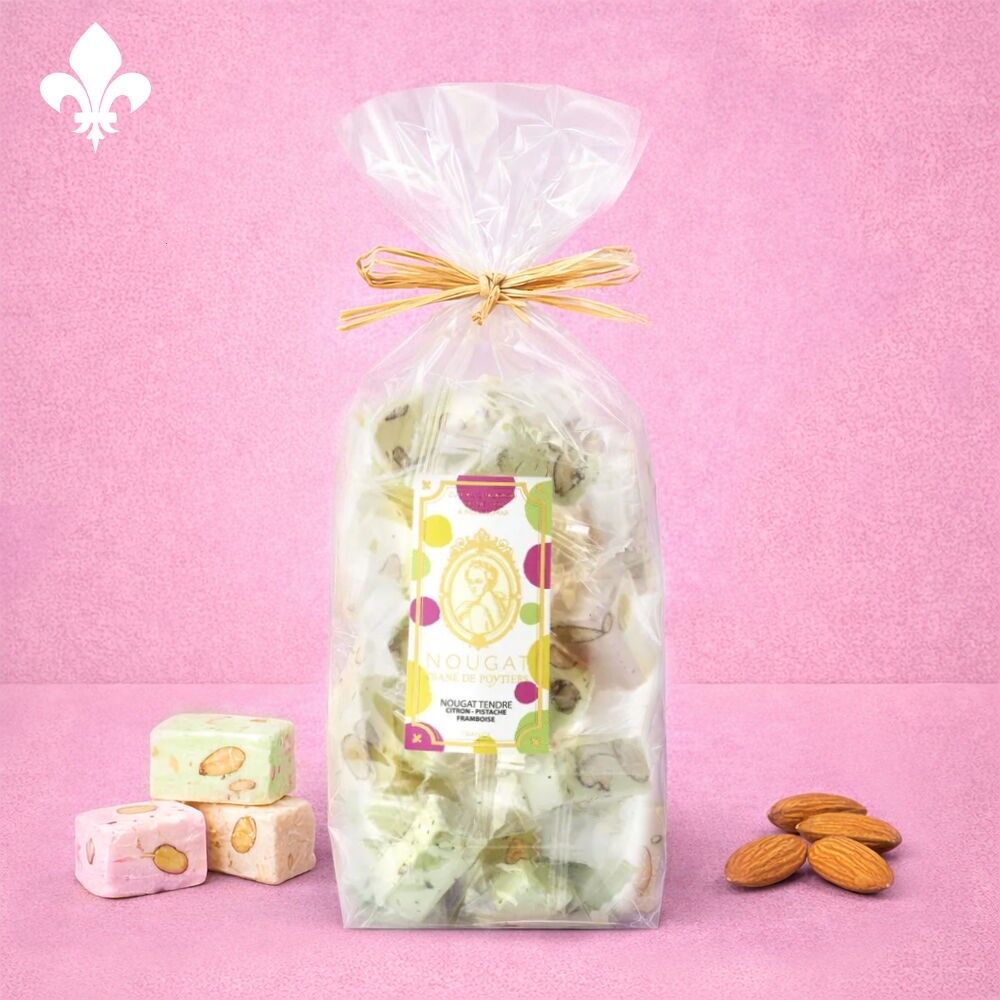 Flavored nougats (lemon, raspberry, pistachio) 150 g