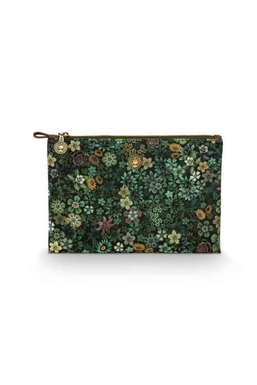 PIP - Charly Cosmetic Flat Pouch Medium Tutti i Fiori Green 24x15.5x1cm