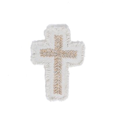 The Macrame Cross - White