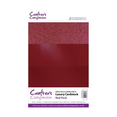 Pack de papier cartonné de luxe A4 Crafter's Companion - Rouge