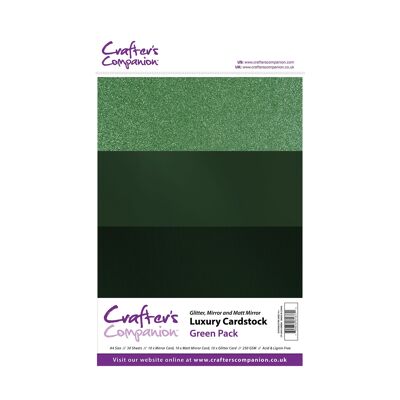 Paquete de cartulina de lujo A4 Crafter's Companion - Verde