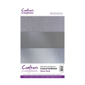 Crafter's Companion A4 Luxury Cardstock Pack - Silver