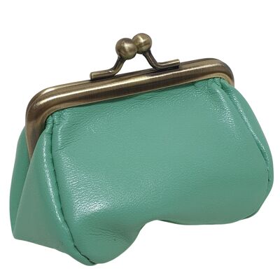 Vintage green leather coin purse