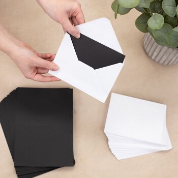 Crafter's Companion - 5"x7" Black Card & White Envelopes 100pc 2
