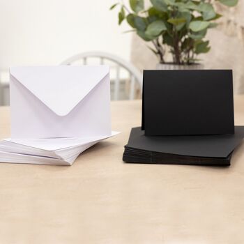 Crafter's Companion - 5"x7" Black Card & White Envelopes 100pc 3