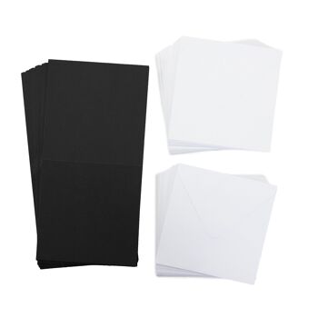 Crafter's Companion  - 6"x6" Black Card & White Envelopes 100pc 4