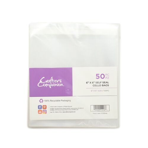 Crafter's Companion - Self Seal Cello Bags - 6"x6" 50pc