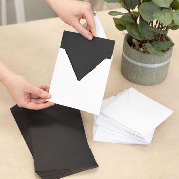 Crafter's Companion  - 5"x5" Black Card & White Envelopes 100pc 3