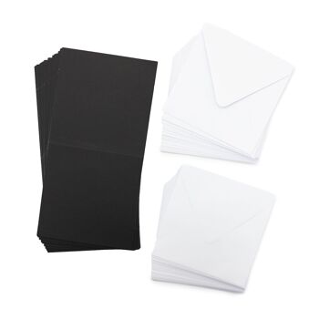 Crafter's Companion  - 5"x5" Black Card & White Envelopes 100pc 4