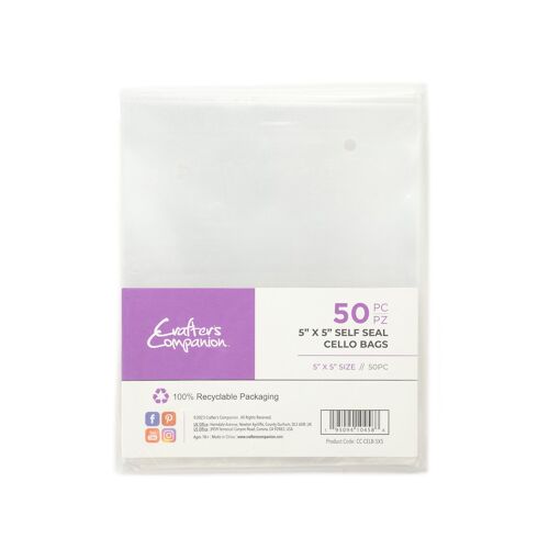 Crafter's Companion - Self Seal Cello Bags - 5"x5" 50pc