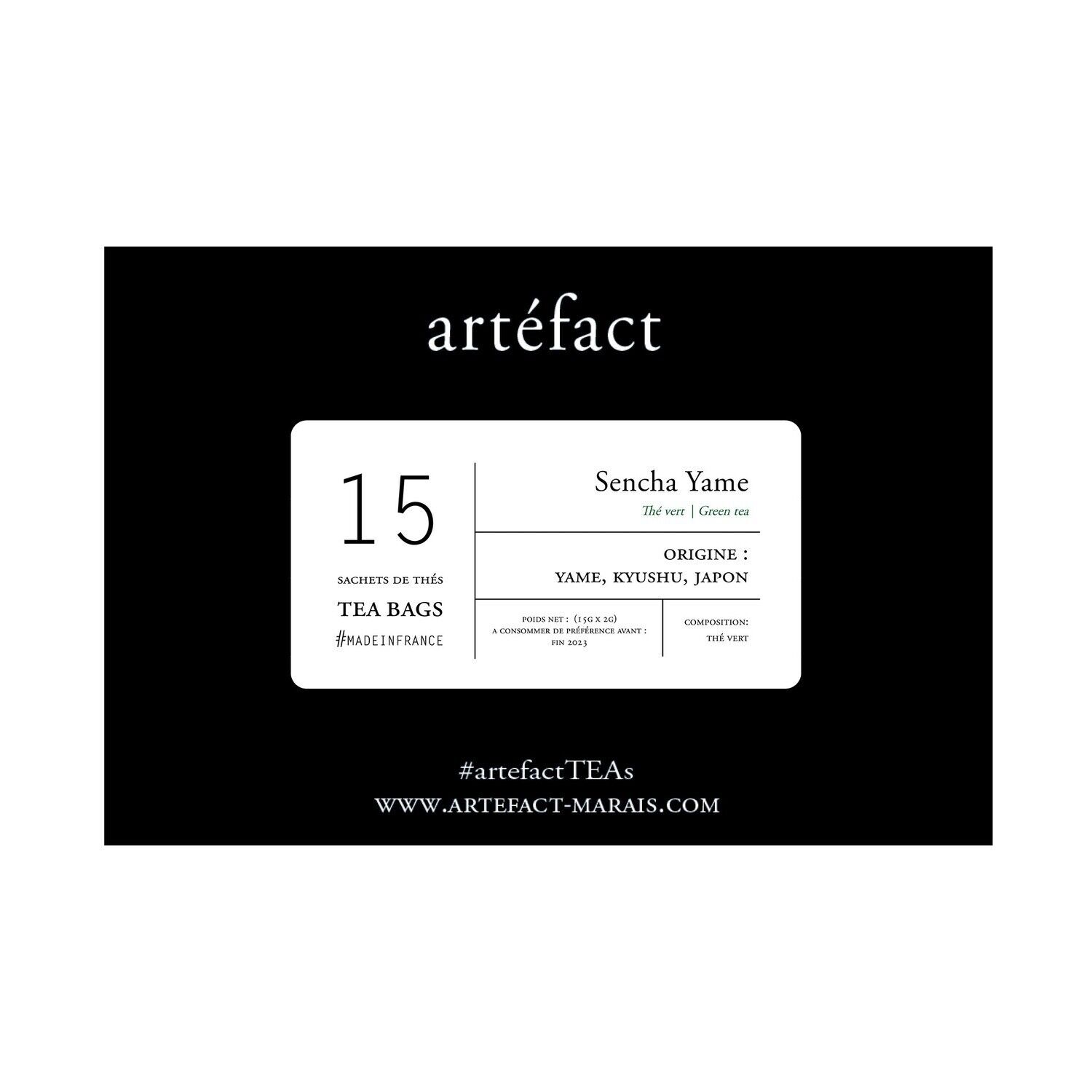 Sencha Yame, thé vert, Japon, Boîte de 15 sachets mousselines de thé de 2g