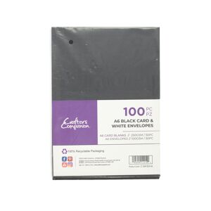 Crafter's Companion - Carte noire A6 et enveloppes blanches 100 pièces Enveloppes 100 pièces