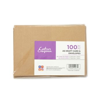 Crafter's Companion - A6 Kraft Card & Envelopes 100pc 1