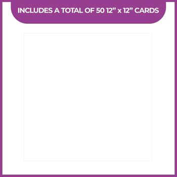 Crafter's Companion - Paquet de cartes blanches lisses 12" x 12" - 50 pièces 2