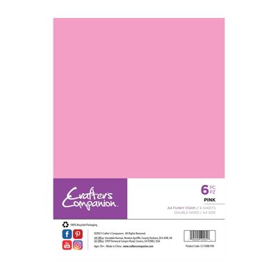 Crafter's Companion A4 Funky Foam - Pink - 6 Pack