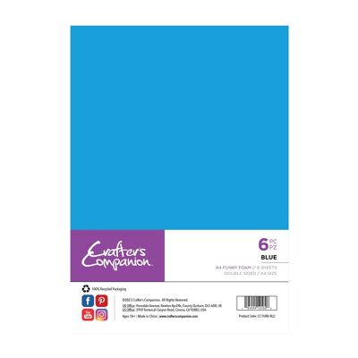 Crafter's Companion A4 Funky Foam - Azul - Paquete de 6