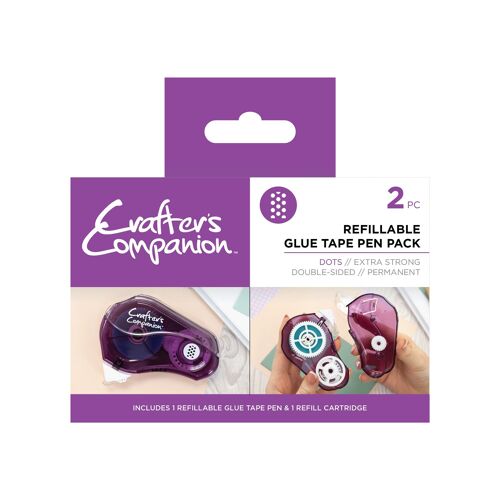 Crafter’s Companion Glue Tape Pen & Refill Pack – Dots 2pc