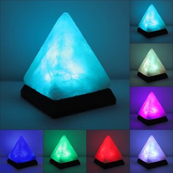 Lampe à sel pyramidale USB à changement de couleur (rose) 3