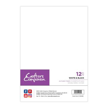 Crafter's Companion Funky Foam A4 - Blanc et noir - Paquet de 12 1