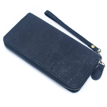 Portefeuille en liège pour femmes, marron, bleu et noir, avec dragonne, BAG-2206 8